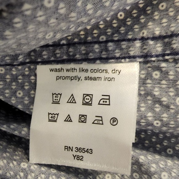 Michael kors Blue White Dot Casual slim stretch men's shirt‎ size 17 34/35 XL - Picture 5 of 6